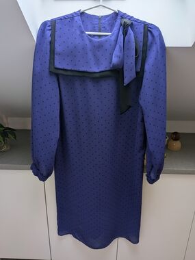 80s Sheer Purple Polka Dot Dress